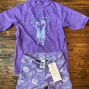 NWT UV Skinz Girls Swim shirt & shorts sz 10
